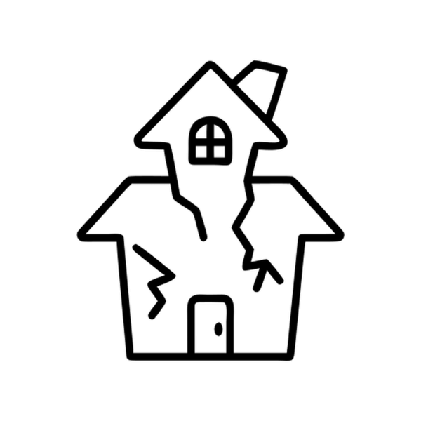 Icono Casa Embrujada Con Ventanas Rotas en formato vectorial
