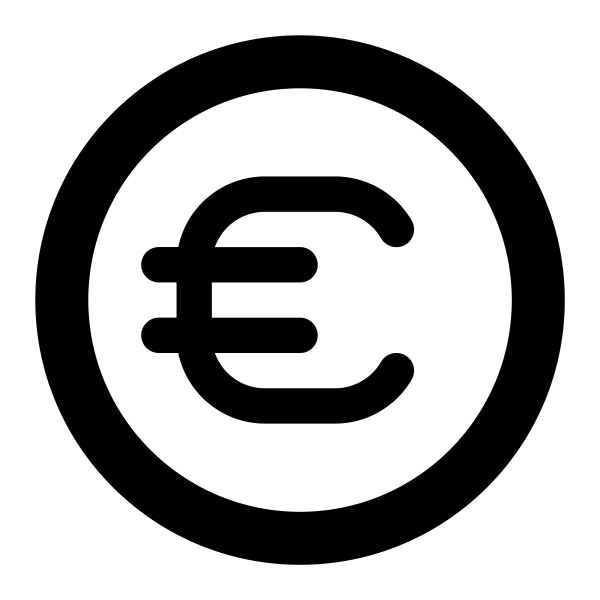 Icono Coin Euro en PNG HD, alta calidad