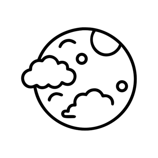 Luna Llena Con Nubes Icon in vector format