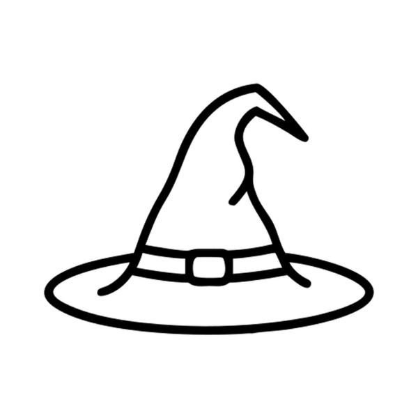Icono Sombrero De Bruja Puntiagudo en formato vectorial