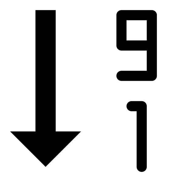 Icono Sort Numberic Desc en PNG HD, alta calidad