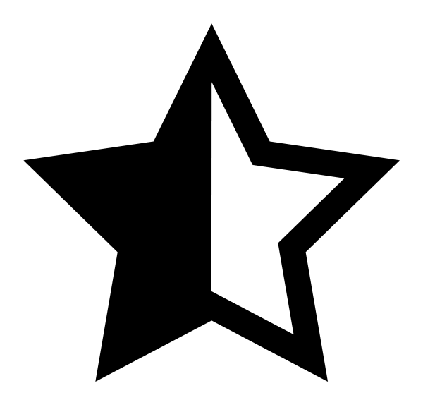 Star Half Icon in vector format