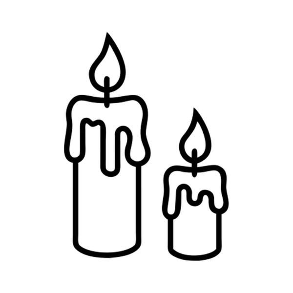 Velas Encendidas Derritiéndose Icon in vector format
