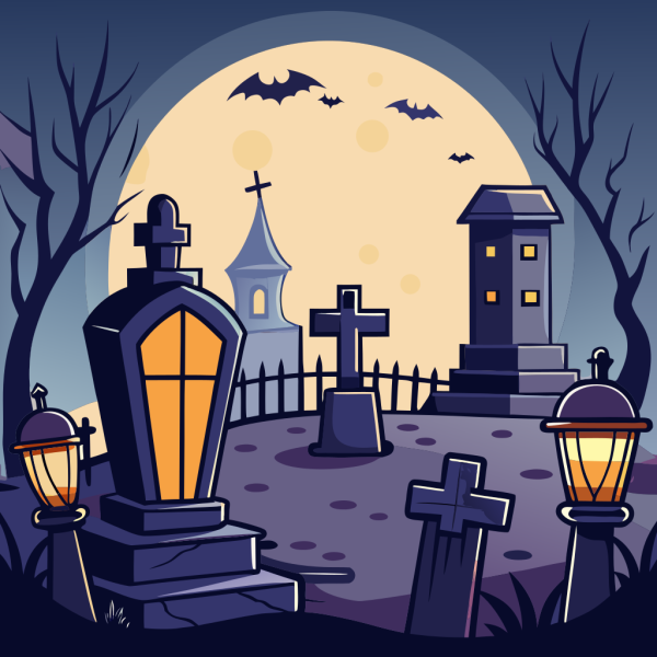 Plantilla Cementerio Antiguo en formato vectorial