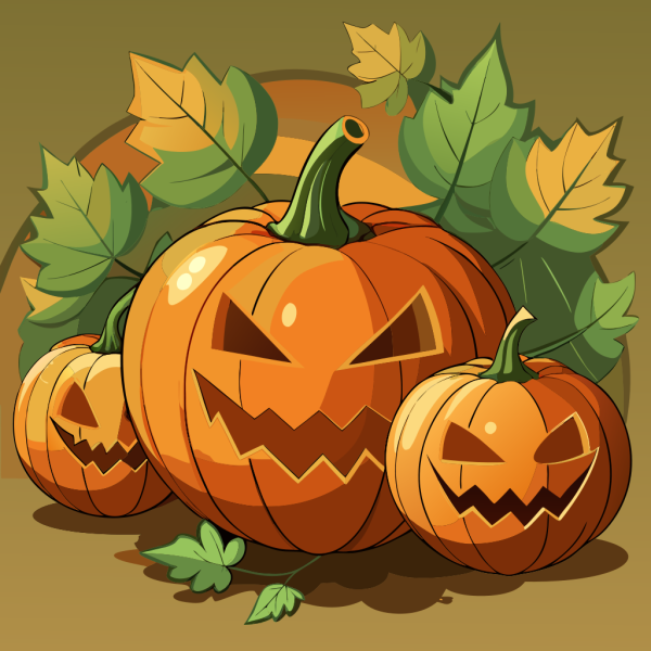 Plantilla Detailed Carved Pumpkins With Glowing Interiors en PNG HD, alta calidad