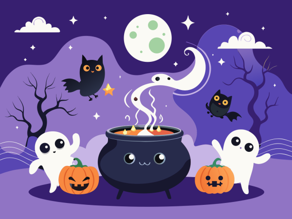 Plantilla Fantasmas Flotando en formato vectorial