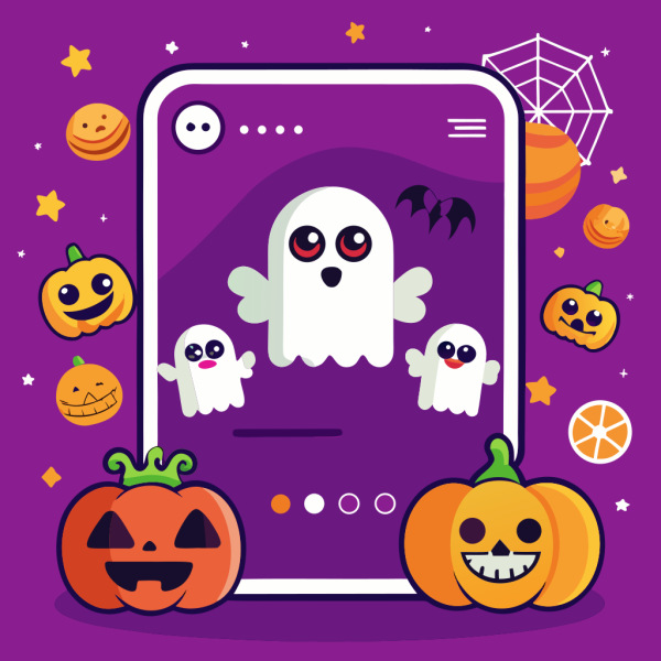 Plantilla Fantasmas Y Calabazas en PNG HD, alta calidad
