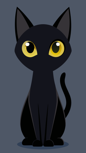 Plantilla Gato Negro Estilizado en formato vectorial