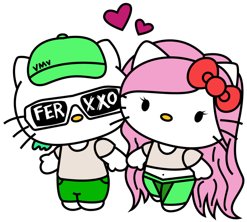 Plantilla Hello Kitty Ferxxo en PNG HD, alta calidad