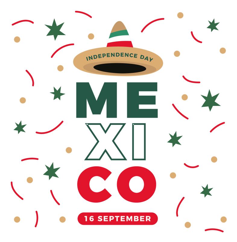 Plantilla Independence Day México en PNG HD, alta calidad