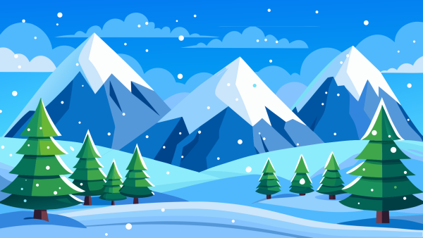 Plantilla Montañas Nevadas en PNG HD, alta calidad