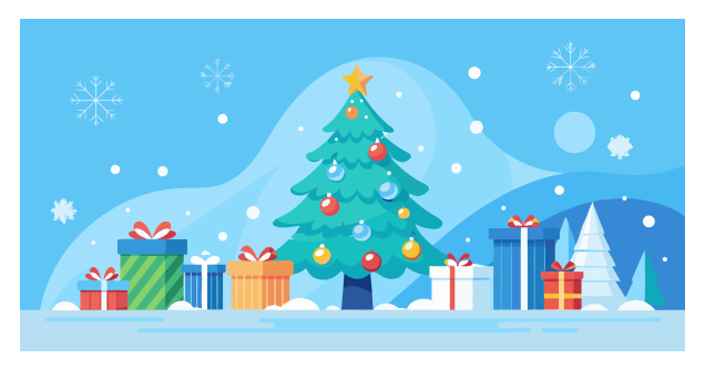 Plantilla Portada Navideña En Azul en PNG HD, alta calidad