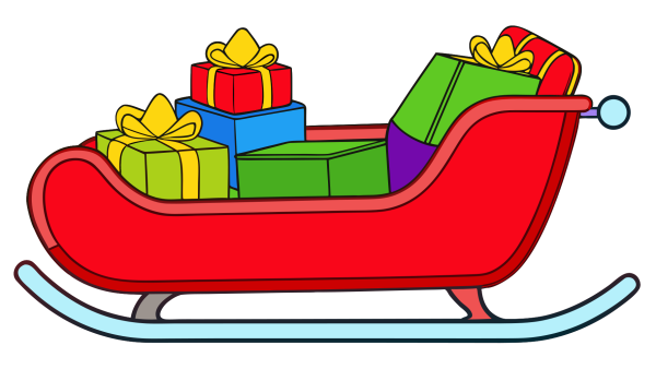 Plantilla Trineo Rojo Brillante en PNG HD, alta calidad