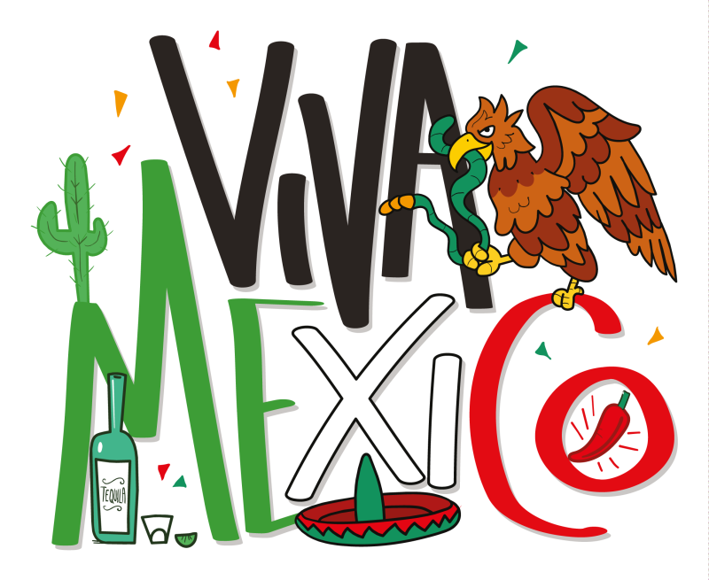 Plantilla Viva México en PNG HD, alta calidad