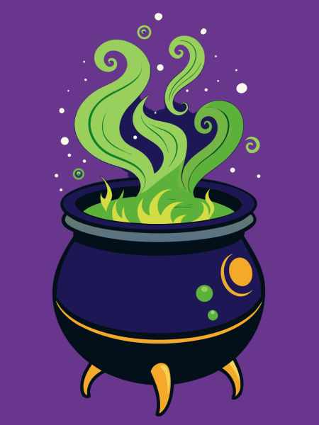 Plantilla Witch's Cauldron Bubbling With Glowing Potion en PNG HD, alta calidad