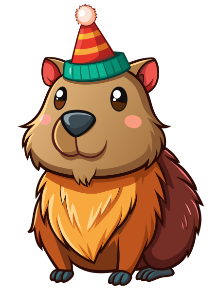 Vector Capibara Navideño en PNG HD, alta calidad