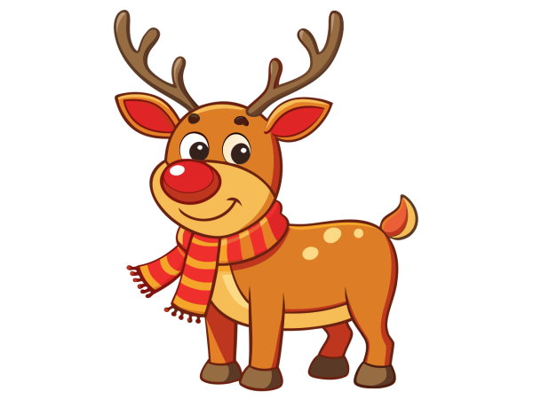 Vector Reno Navideño Ilustrado Vibrante en PNG HD, alta calidad