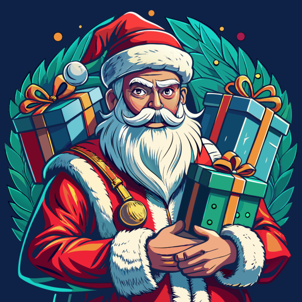 Vector Santa Claus in PNG HD, high quality