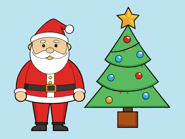 Vector Santa Claus Y árbol De Navidad en PNG HD, alta calidad